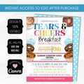 school pto pta ptc 1st day of school tears and cheers invitation editable template digital download